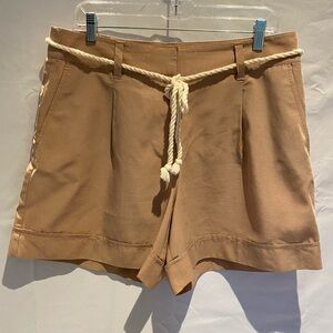 Ann Taylor Safari Cuffed Shorts with Rope Belt, size 10